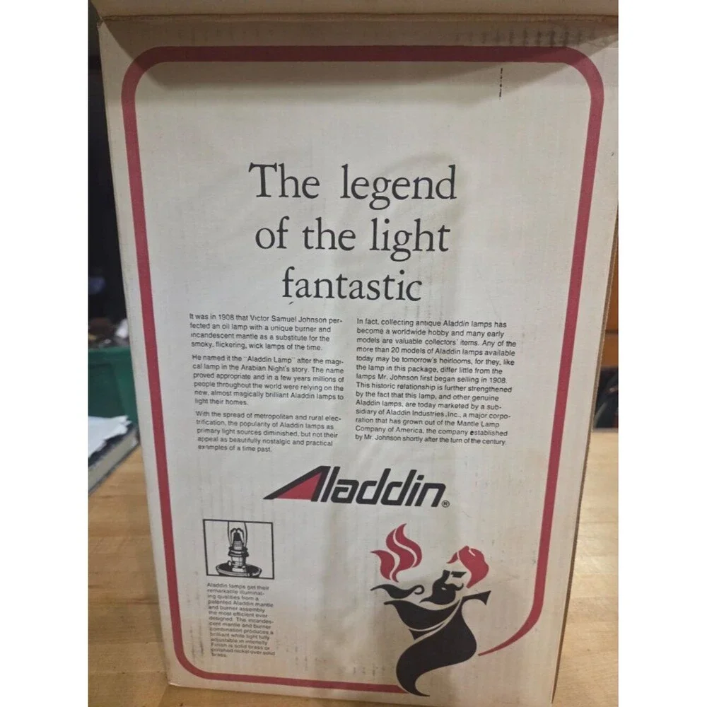 Vintage Aladdin Genie III Clear Glass Incandescent Oil Lamp NIB Model C6106